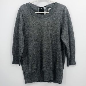 J. CREW Metallic Holiday Sweater Tie Back W’s XL